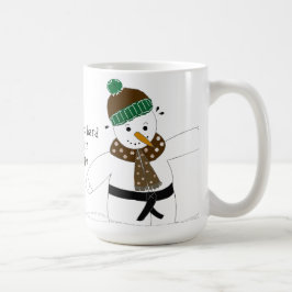 Caneca De Café Boneco de Neve Fazendo Artes Marciais