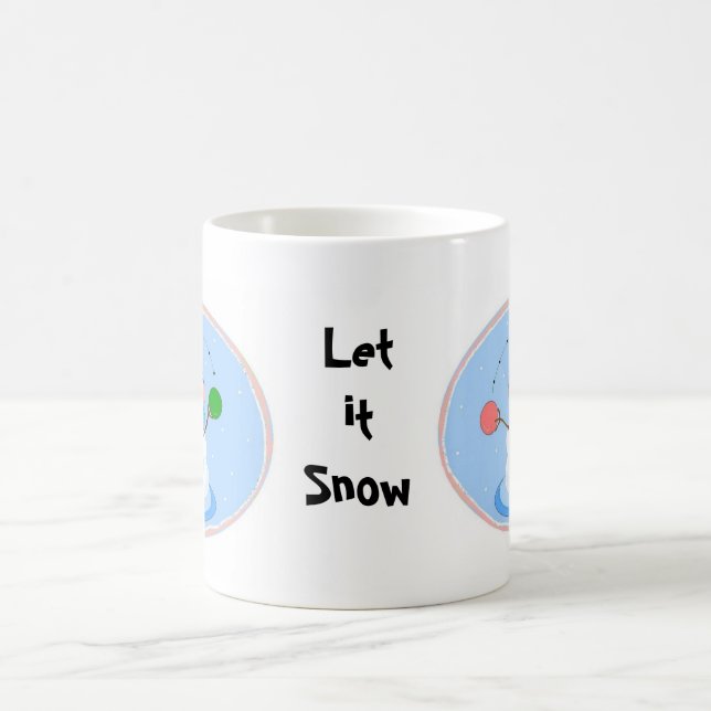 Caneca De Café Boneco de Neve Fazendo Malabarismo com Pastéis (Centro)