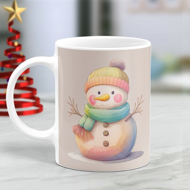 Caneca De Café Boneco de Neve Fofo Deixe a Neve Cair (Criador carregado)