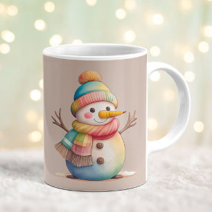 Caneca De Café Boneco de Neve Fofo Deixe a Neve Cair