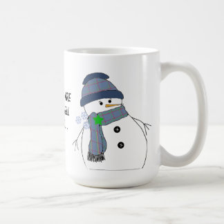 Caneca De Café Boneco de Neve Gorducho com Dito