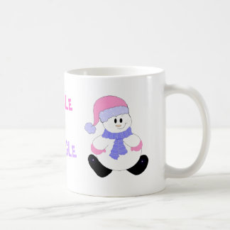 Caneca De Café Boneco de Neve Jingle de Rosa