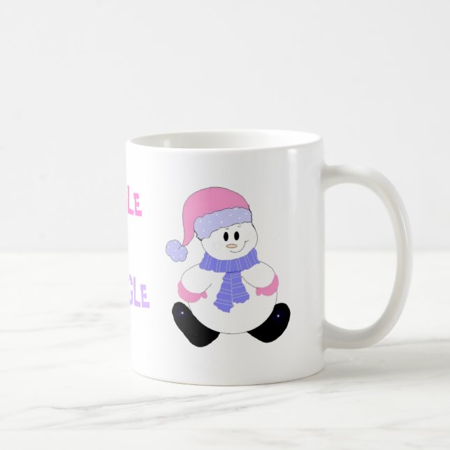 Caneca De Café Boneco de Neve Jingle de Rosa (Direita)
