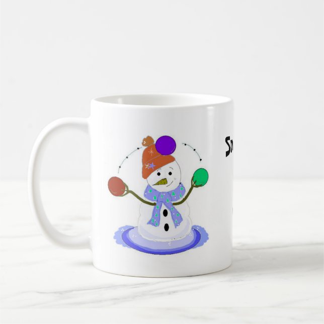 Caneca De Café Boneco de Neve Malabarista (Esquerda)