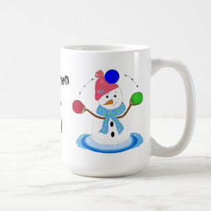 Caneca De Café Boneco de Neve Malabarista