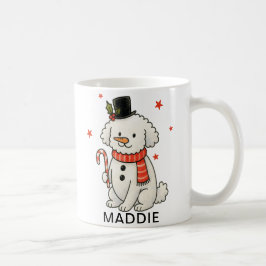 Caneca De Café Boneco de Neve Poodle Cachorro de Natal