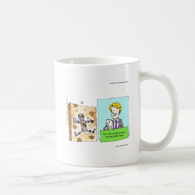 Caneca De Café Boneco de Teste de Colisão Engraçado (Direita)