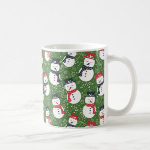 Caneca De Café Bonecos de neve descontraídos - padrão de Natal ve