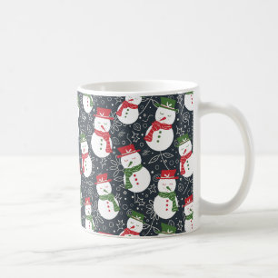 Caneca De Café Bonecos de neve descontraídos - padrão natalino ve