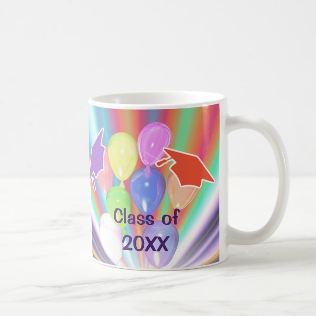 Caneca De Café Bonés de celebração e balões de graduação (Direita)