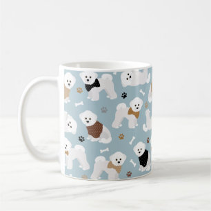 Caneca De Café Bones do Bicon Frise e patas Blue Coffee Mug