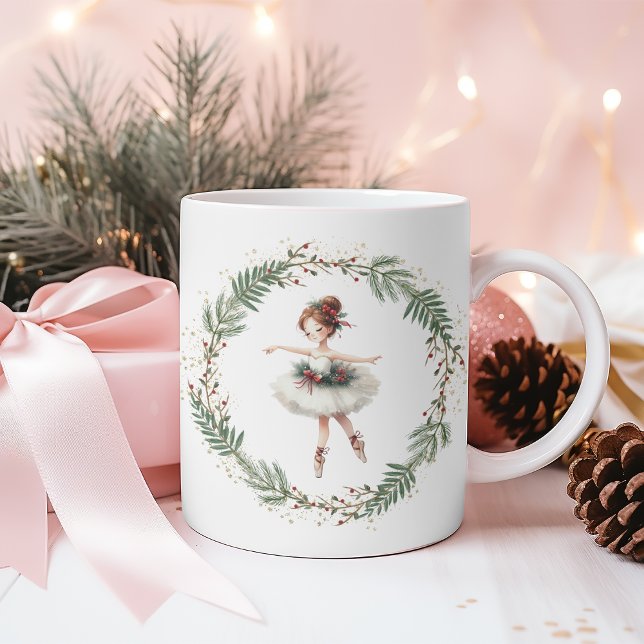 Caneca De Café Bonita Ballerina de Natal Mágico (Criador carregado)