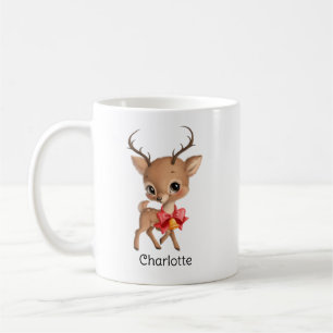 Caneca De Café Bonita Bebê Reindeer Personalizada Crianças de Nat
