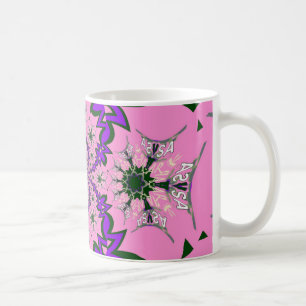 Caneca De Café Bonita Bebê Rosa Floral Roxo-Forte Arte-Motif