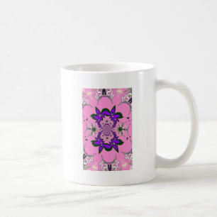 Caneca De Café Bonita Bebê Rosa Floral Roxo-Forte Arte-Motif