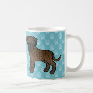Caneca De Café Bonita Cartoon Brindle Cães Mastiff Ingleses Antig