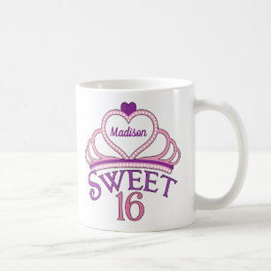 Caneca De Café Bonita Doce Dezesseis Garota de Aniversário Rosa 