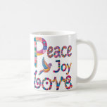 Caneca De Café Bonita e Colorida Paz Ama Joia Natal e Chanucá<br><div class="desc">Este design com pintura manual vibrante e colorida é uma maneira perfeita de nivelar o seu presente de Natal sazonal!</div>