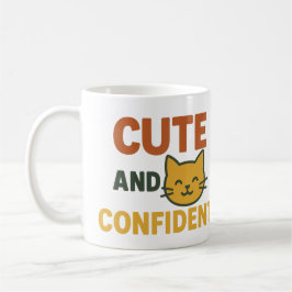 Caneca De Café Bonita e Confiante Gato Mug Engraçada Inspiração