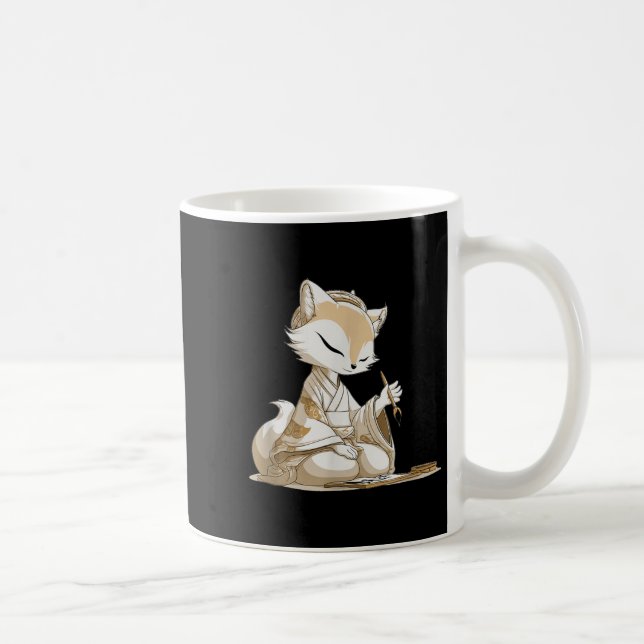 Caneca De Café Bonita Figurinha De Kitsune Do Japão Para Amantes  (Direita)