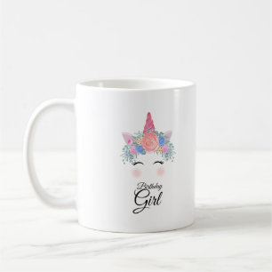 Caneca De Café Bonita Kawaii Colorida Rainbow Unicorn Birthday Gi