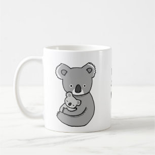 Caneca De Café Bonita Koala Mãe e Bebê Doce presente de dia de as