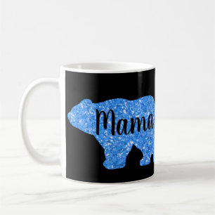 Caneca De Café Bonita Mama tem design de brilho azul para ela