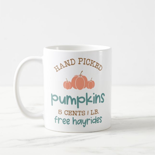 Caneca De Café Bonita Mão Escolhida Pumpkins Coffee Mug (Esquerda)