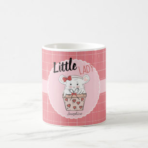 Caneca De Café Bonita Menininha-de-Hamster Menina Rosa