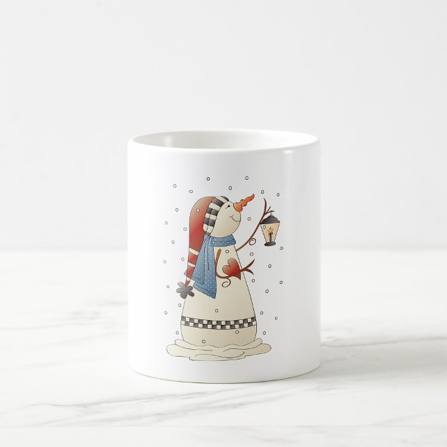 Caneca De Café Bonita Neve de inverno com Lanterna (Criador carregado)
