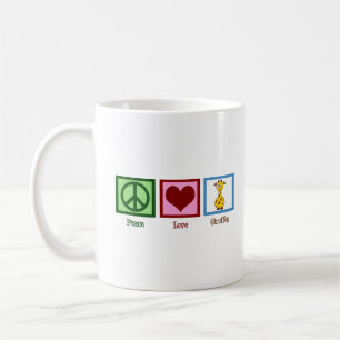 Caneca De Café Bonita Paz Amor Girafa Mulher