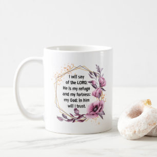 Caneca De Café Bonita Psalm 91 Café Floral Mug