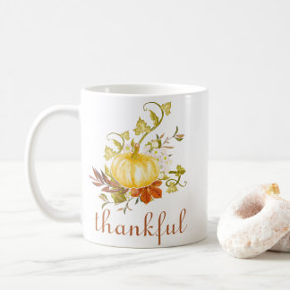 Caneca De Café Bonita Pumpkin Agradável Aquarela Ação de Graças