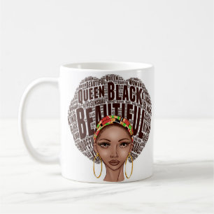 Caneca De Café Bonita Rainha Negra Forte Afrocêntrica