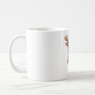 Caneca De Café Bonita Reindeer com Scarf no Natal