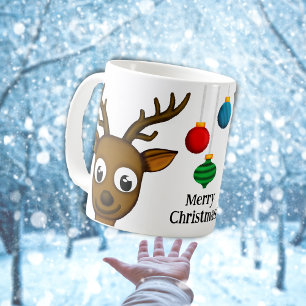 Caneca De Café Bonita Reindeer de Natal Feliz