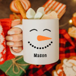 Caneca De Café Bonita Snowman Hot Cocoa Mug para Crianças<br><div class="desc">Dê esta caneca adorável como presente!</div>