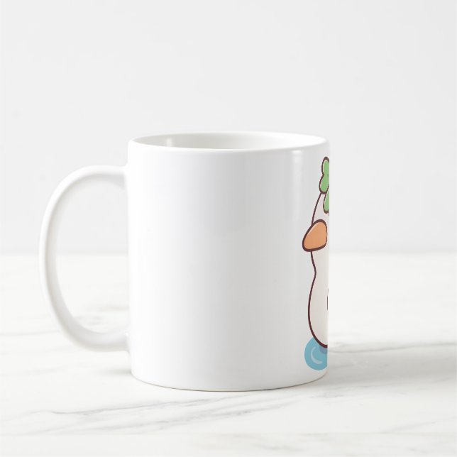 Caneca De Café Bonita Sorte Ducky Quatro Folha (Esquerda)
