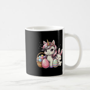 Caneca De Café Bonita Unicórnio Da Páscoa Coelho De Ovos Colorido