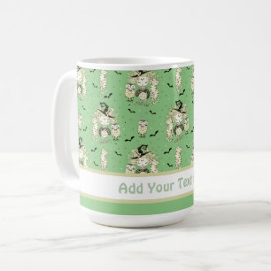 Caneca De Café Bonitas bruxas com gatos e corujas