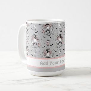 Caneca De Café Bonitas bruxas com gatos e corujas