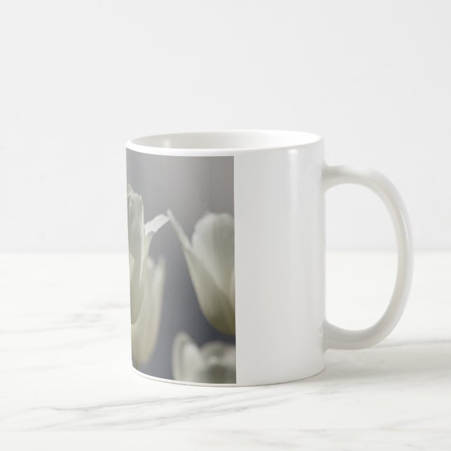 Caneca De Café Bonitas Tulipas Primavera brancas (Direita)