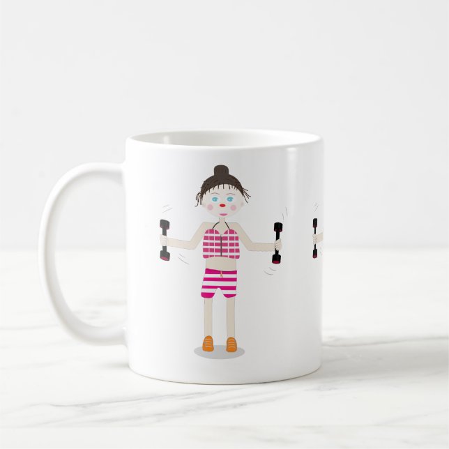 Caneca De Café bonitinha de exercício de caricatura (Esquerda)