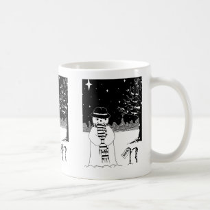Caneca De Café bonitinho bonitão sorrindo cena de neve para o na