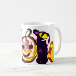 Caneca De Café Bonitinho de gato preto o'lanterna