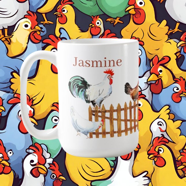 Caneca De Café bonitinhos amantes de galinha (Criador carregado)