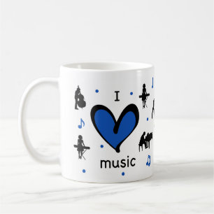 Caneca De Café Bonito Adoro Música