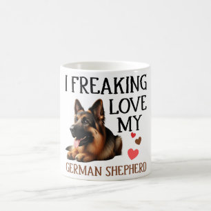 Caneca De Café Bonito Ama Meu Cachorro German shepherd