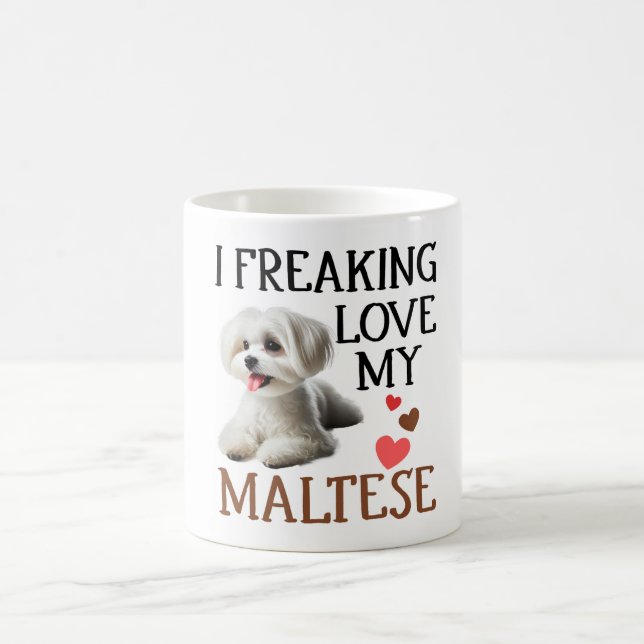 Caneca De Café Bonito Ama Meu Cachorro Maltês (Centro)