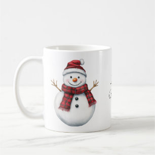 Caneca De Café Bonito boneco de neve em um carrinho de Xadrez Ver